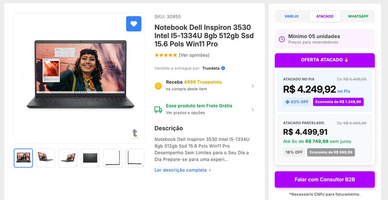 Exemplo de Preço Atacado