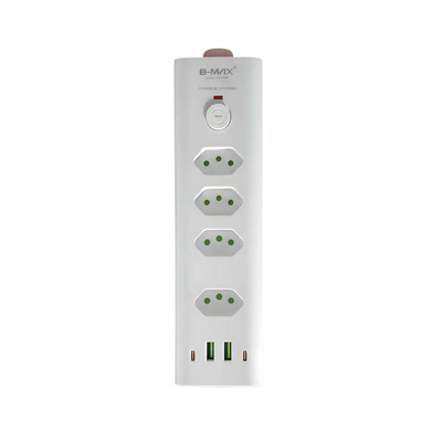 Filtro de Linha 4 Tomadas 10/20A , 2 Usb, 2 Usb Tipo C 2mts  Branco