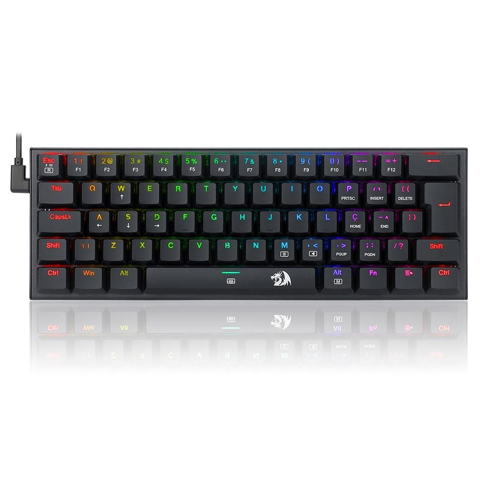 Teclado Gamer Mecânico Redragon Anivia RGB Switch Azul Preto - K614-RGB (PT-BLUE)