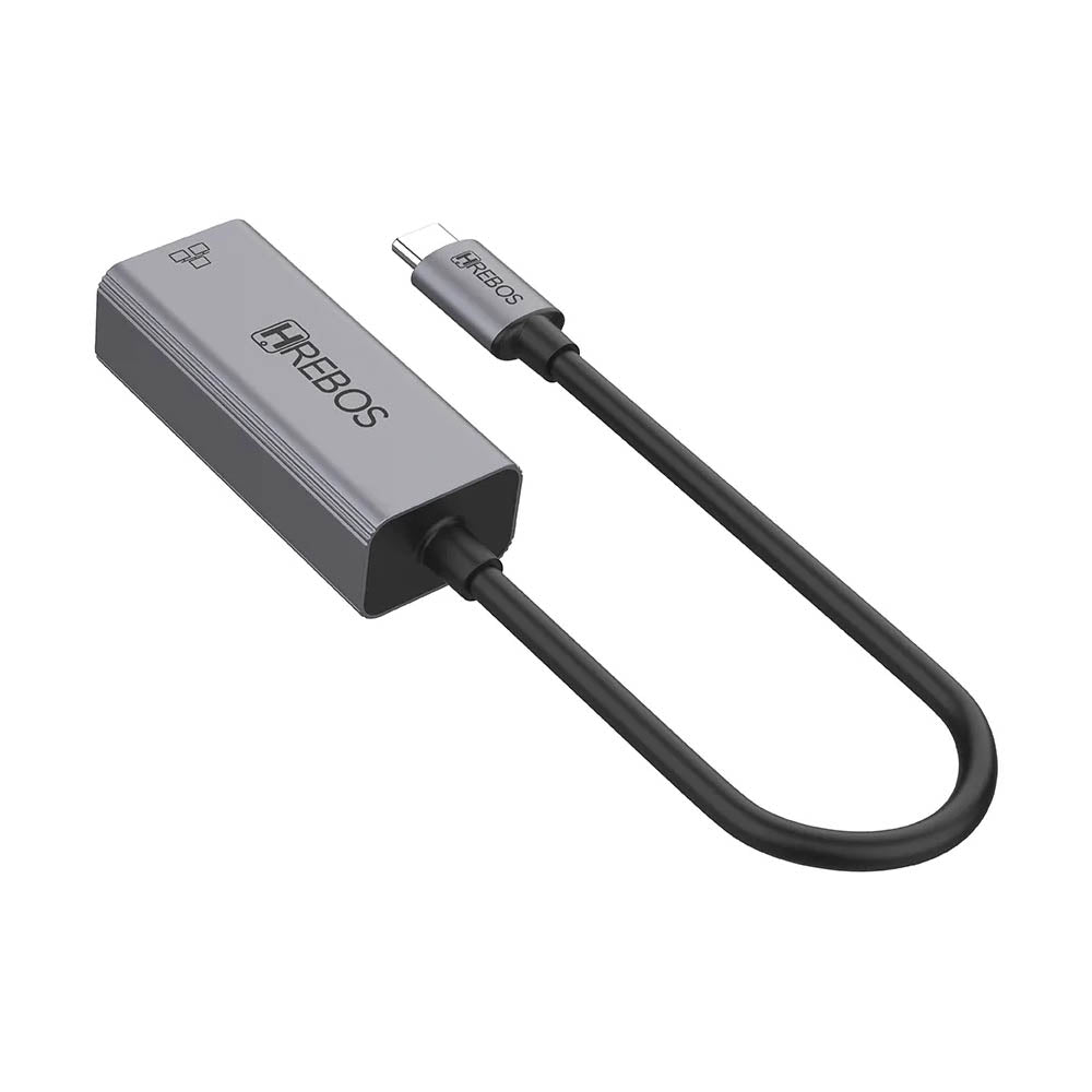 Adaptador Usb Tipo C Para Rj45 10/100/1000 2.5Gb Hrebos Ad-217 Aluminio