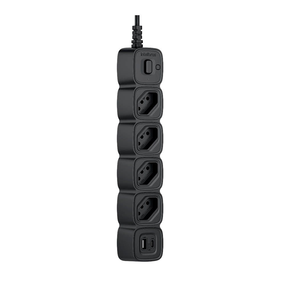 Filtro de Linha Protetor Eletronico 4 Tomadas Intelbras C/ 2 Usb Preto EPE 2004 - 4300954