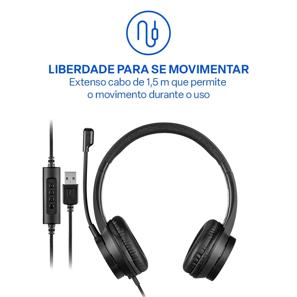 Headset Usb / Usb-C Multi HF1100 Preto - PH501