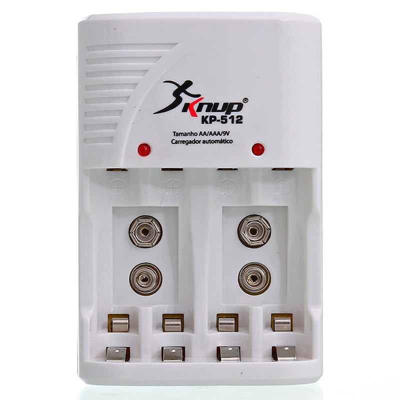 Carregador De Pilhas AA / AAA / 9V Knup - Kp-512 Truedata