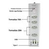 Filtro de Linha 4 Tomadas 10/20A , 2 Usb, 2 Usb Tipo C 2mts  Branco