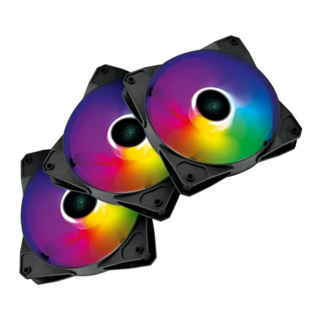Kit 3x Cooler Fan Para Gabinete Vinik V.Ring 5.0 Full Blade Led Color Preto 120mm - FBLADEX3