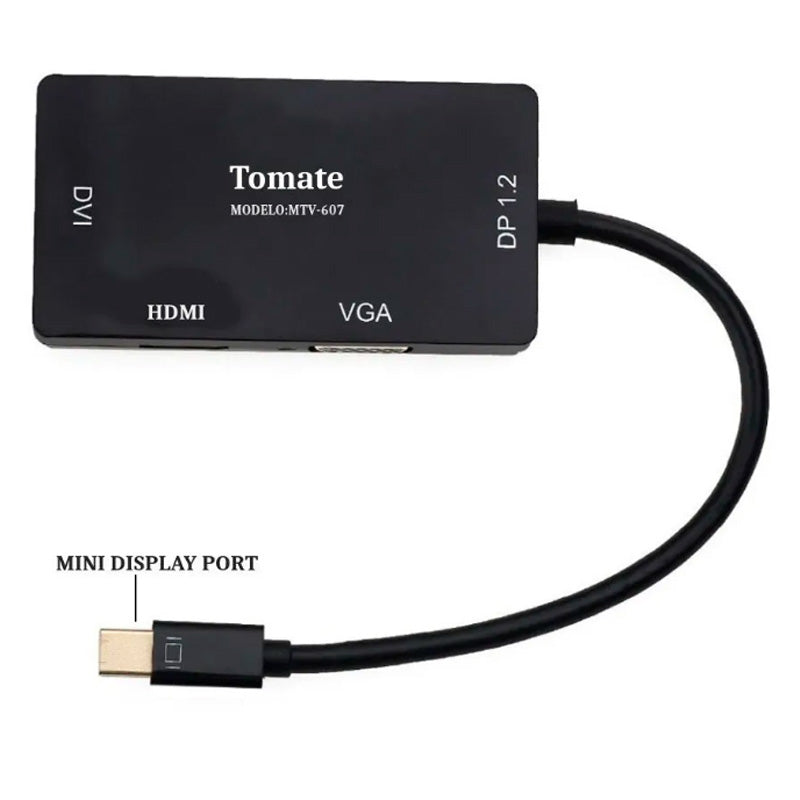 Adaptador Conversor Mac Thunderbolt Mini Displayport Macho Para Hdmi Vga Dvi Fêmea Tomate Mtv-607