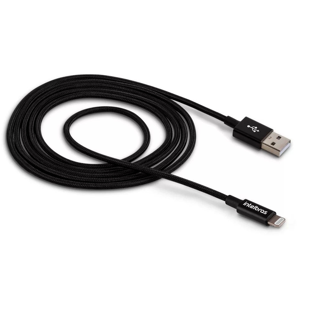 Cabo Usb Para Lightning (Iphone) 1,5mt Intelbras em Nylon Preto - 4830078