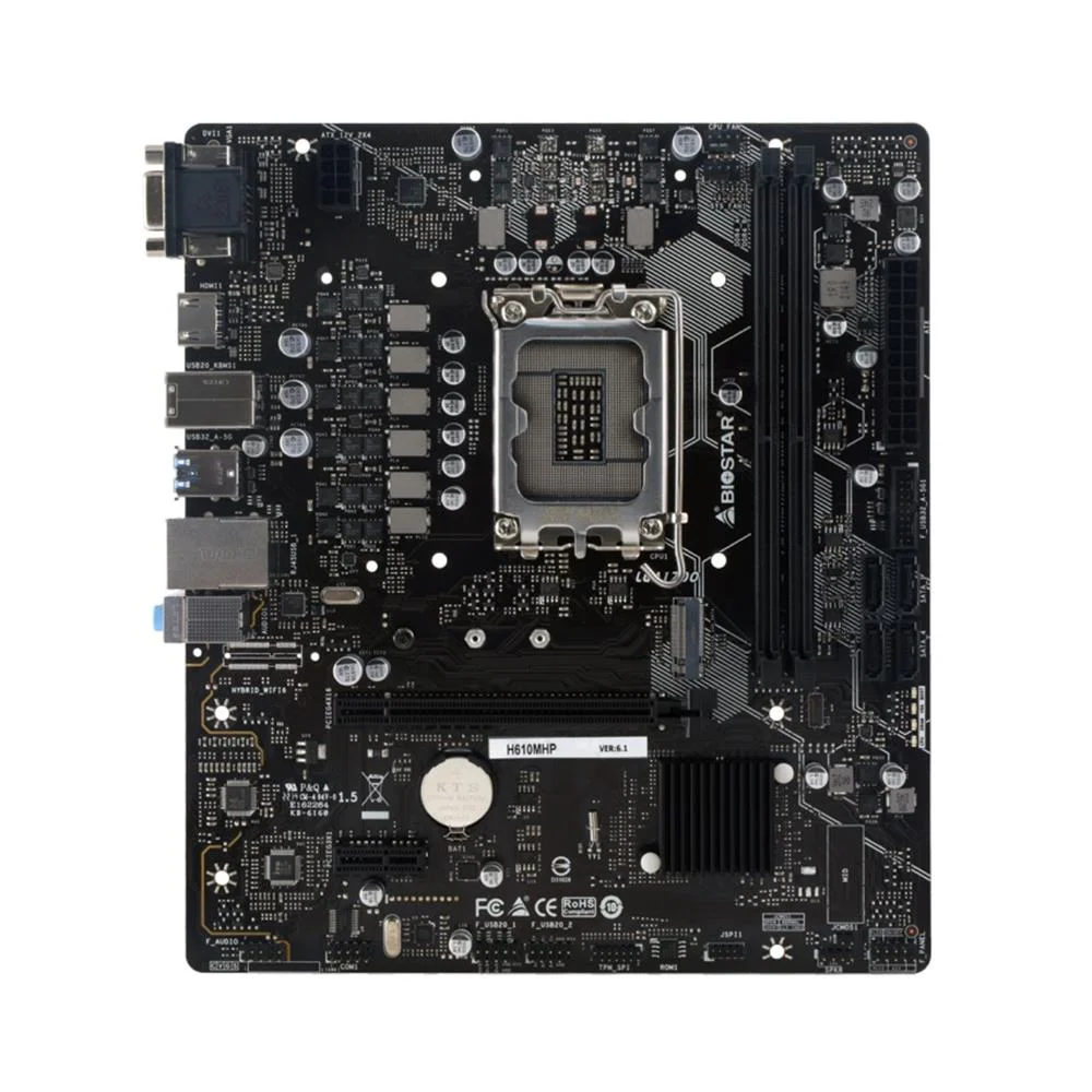 Placa Mae Biostar H610MHP 2.0 Lga 1700 Ddr4 Hdmi USB 3.2 M.2 (12a a 14a Geração) - IH615MDS