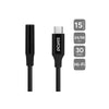 Cabo Adaptador Usb Tipo C Macho para P3 Fêmea PCYes 15cm Preto - P3UCP-15P