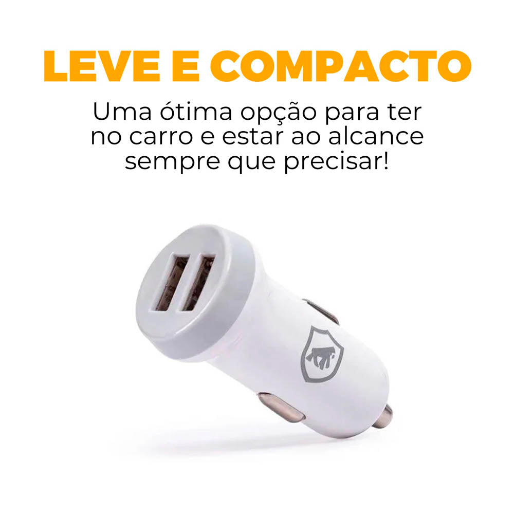 Carregador Veicular Flex 2 USB Branco GShield 5V 3.4A - GS-3238