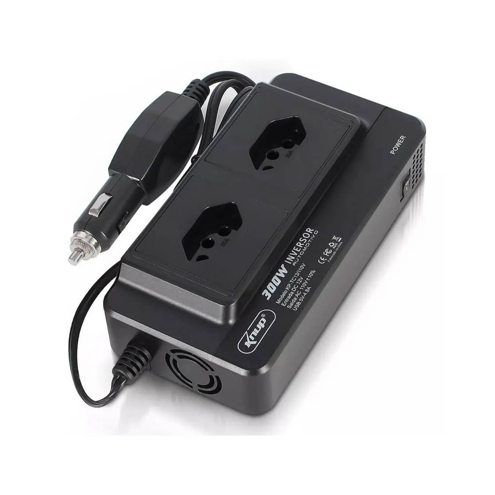 Conversor Inversor de Tensão Veicular 300w 12v/110V C/ 4 Portas Usb Knup - KP-TC13