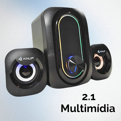 Caixa De Som C/ Subwoofer 2.1 11W Knup Horus P2 Usb - RO827 Truedata