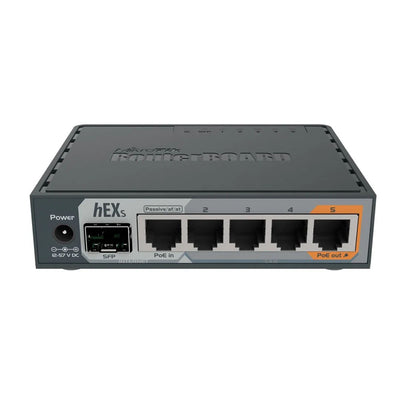 Roteador 5 Portas Mikrotik RouterBoard Gigabit HEX S (4 Portas 10/100/1000 + 1 Poe + 1 Sfp) - RB760IGS