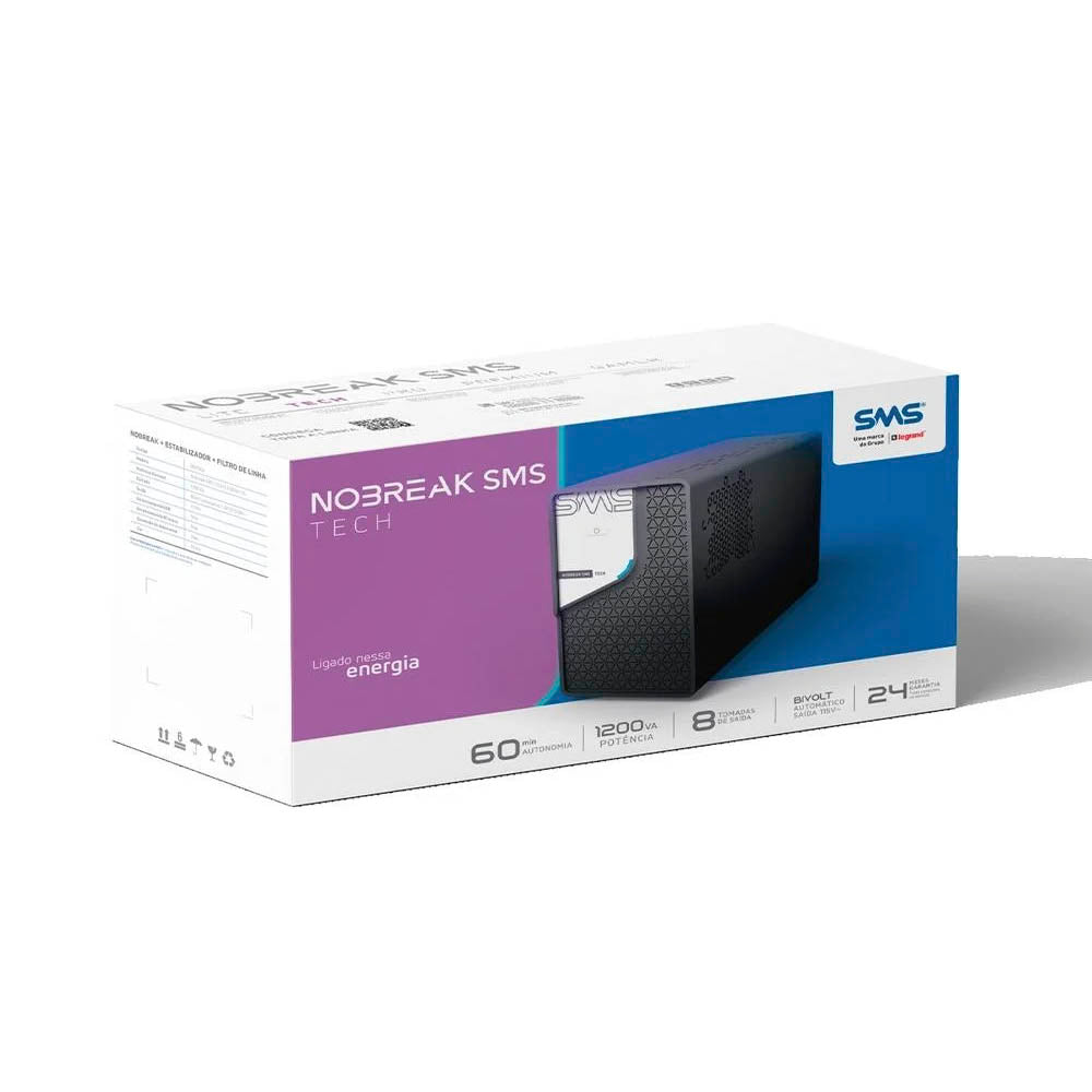 Nobreak 1200va Sms Tech 1200Va E Biv S 110v - P/N 29304