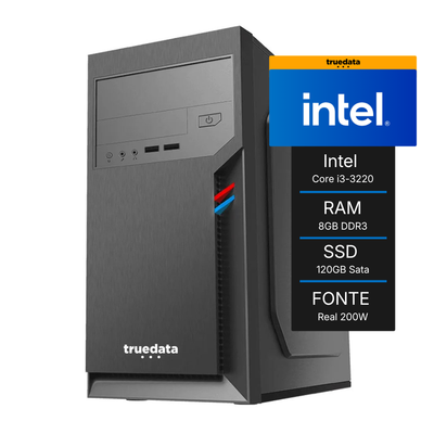 Computador Truedata Intel I3-3220 3.3Ghz 8gb Ssd 120gb Hdmi/Vga Fonte 200w