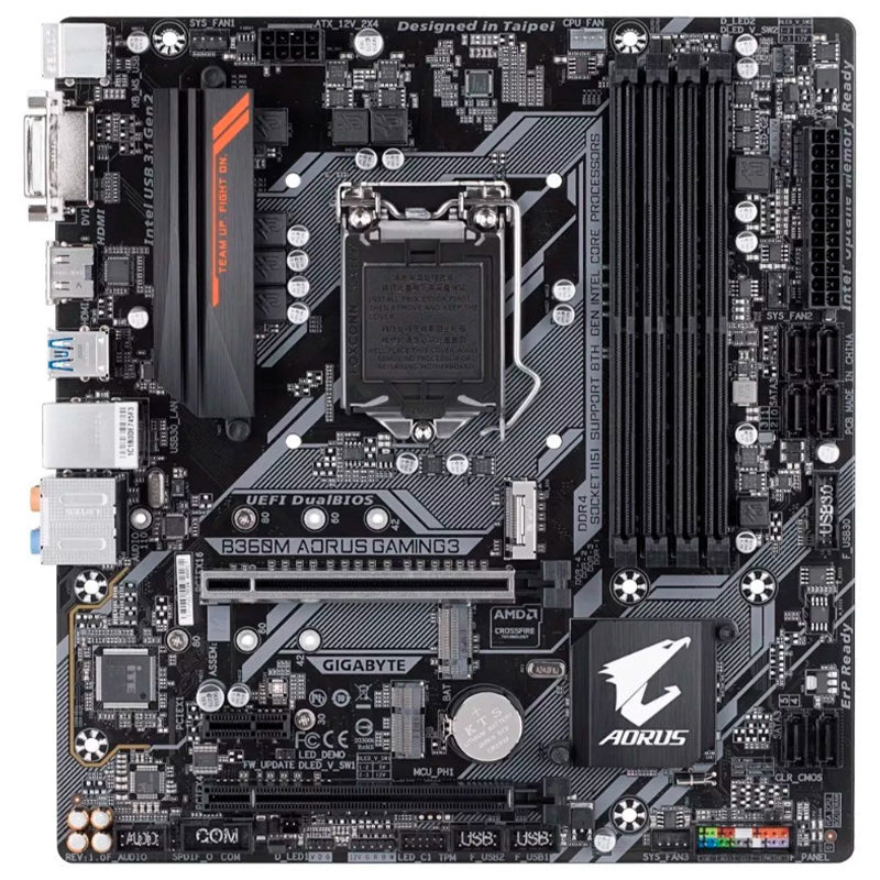 Placa Mae Gigabyte B360m Lga 1151 M-Atx Ddr4 2666mhz Hdmi M2. Usb 3.1 Aorus Gaming (8 E 9 Geração)