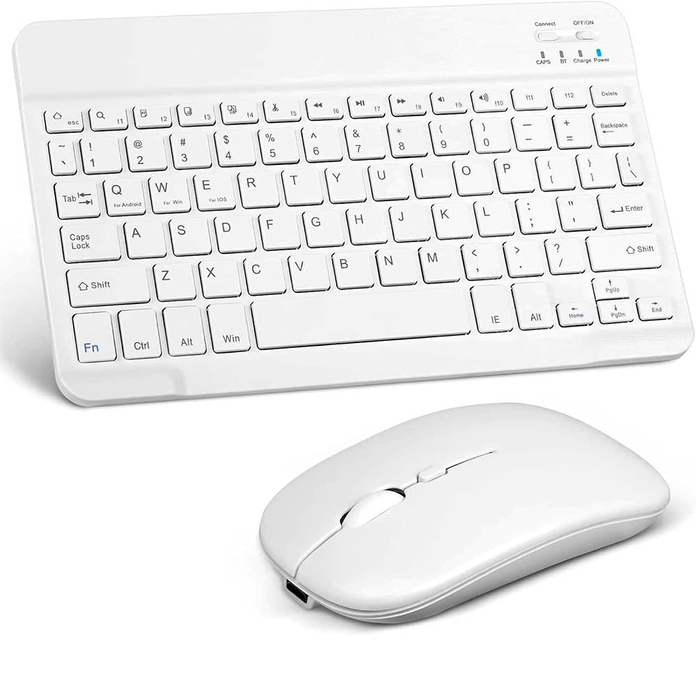 Kit Mini Teclado Sem Fio + Mouse Wireless One-X Branco - JP-0801