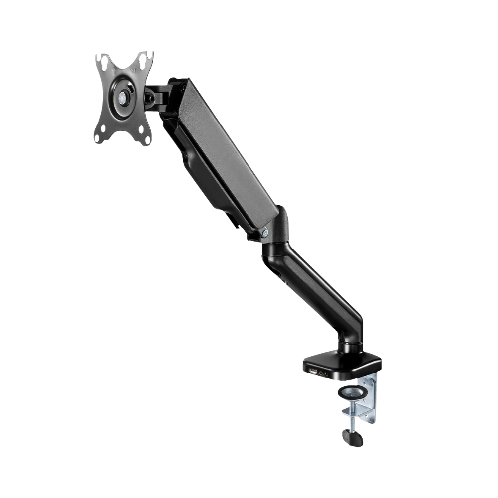 Suporte de Mesa Articulado p/ Monitor Gamer 17" a 32" C/ Pistão a Gás  e C/ Entrada Usb PCYes Preto - SM-046USB