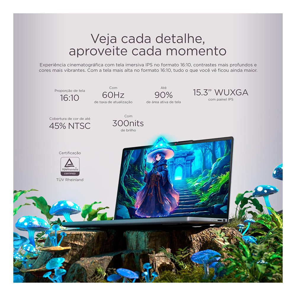 Notebook Lenovo Ideapad Slim 3 Intel Core i5-13420H 8gb 512Gb Ssd 15.3 Pols Win11 Home Cinza - 83NS0002BR