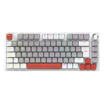 Teclado Gamer Mecanico PCYes Arkeum 75% White Ghost - Switch Red - AKWG75RBR