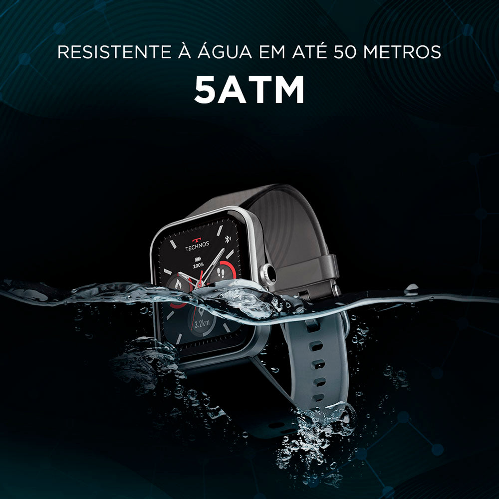 Relógio de Pulso SmartWatch Technos Connect Max Preto e Vermelho - TMAXAA/5P