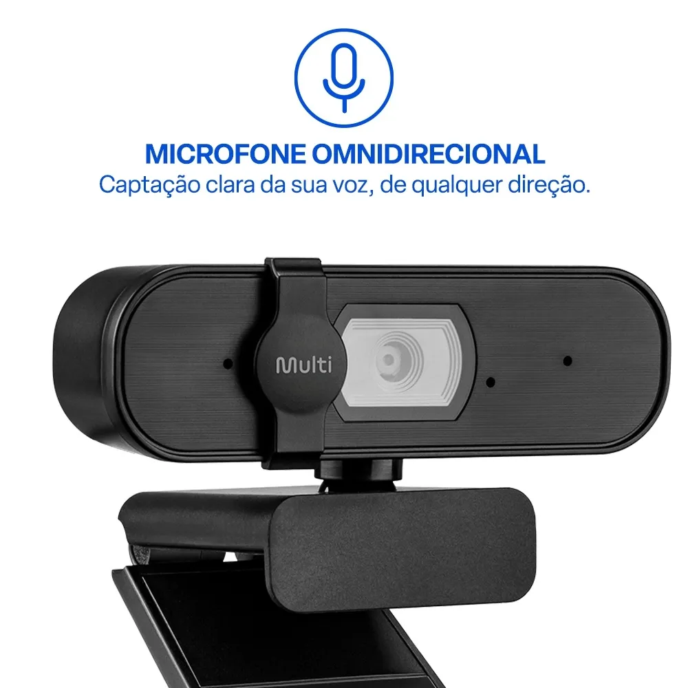 Webcam Usb 2K Multi C/ Filtro de Privacidade 30fps C/ Microfone - WC057
