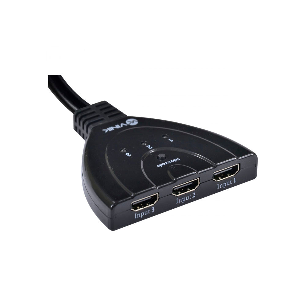 Switch Hdmi 3 Portas Vinik - Com Suporte - Conecta Até 3 Aparelhos Em 1 Monitor