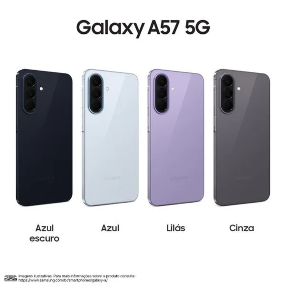 Smartphone Samsung Galaxy A57 5G 128Gb 8Gb  Tela 6.7" Cinza - SM-A576B/DS