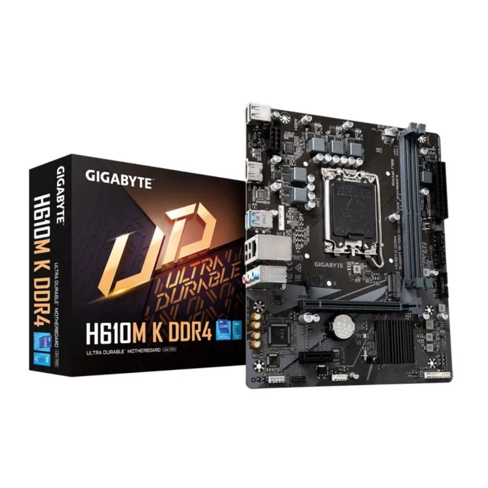 Placa Mae Gigabyte M-Atx Intel 14/13/12G H610m LGA 1700 DDR4 3200Mhz Hdmi USB 3.2 - H610M-K-DDR4