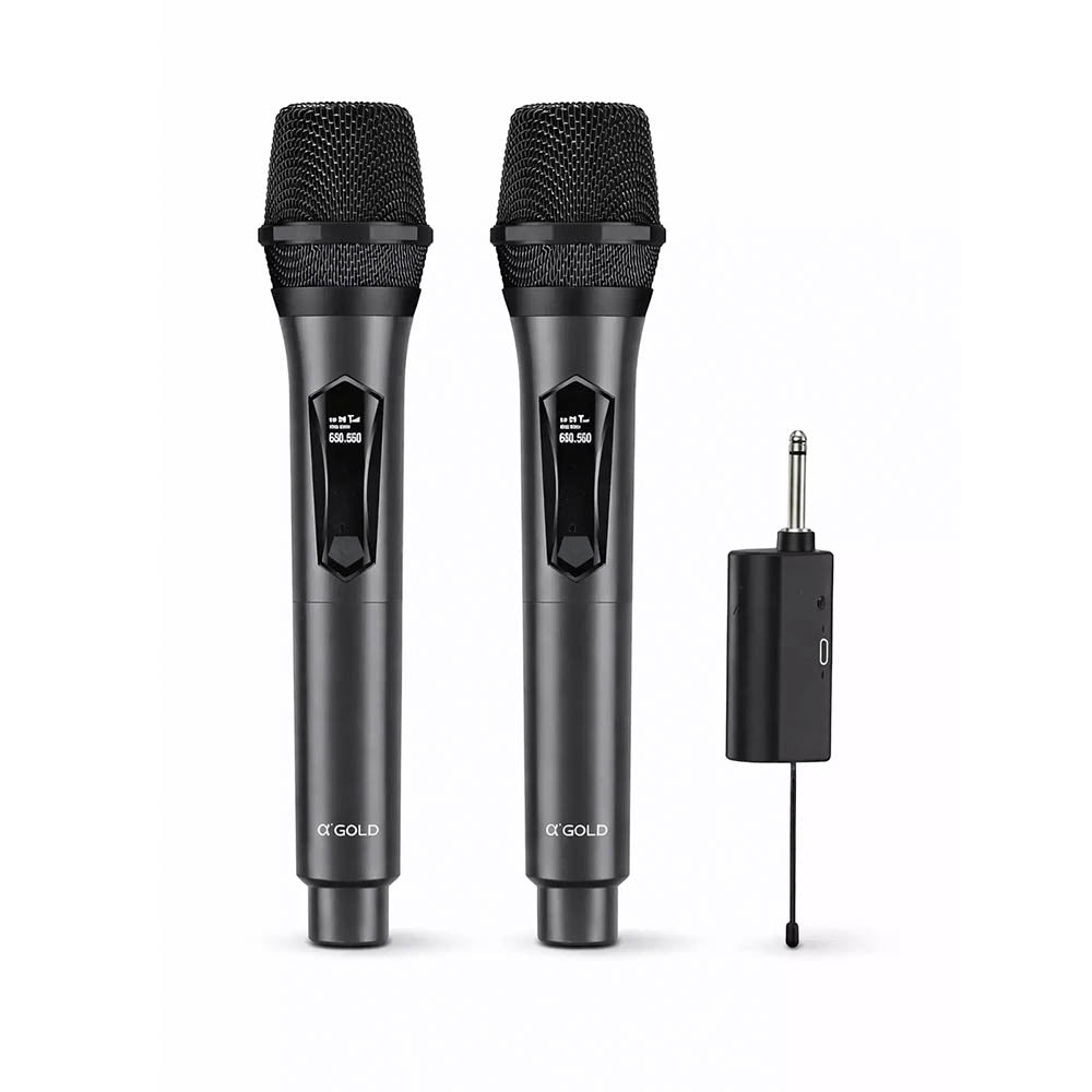 Microfone Duplo Sem Fio aGold Plug e Use - MCF-51