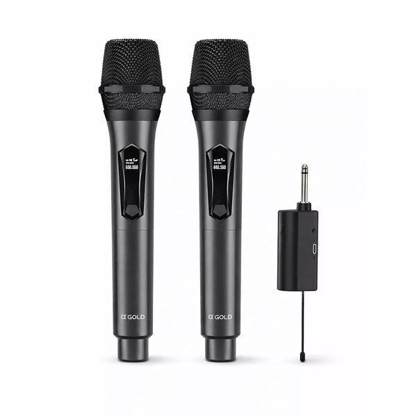 Microfone Duplo Sem Fio aGold Plug e Use - MCF-51