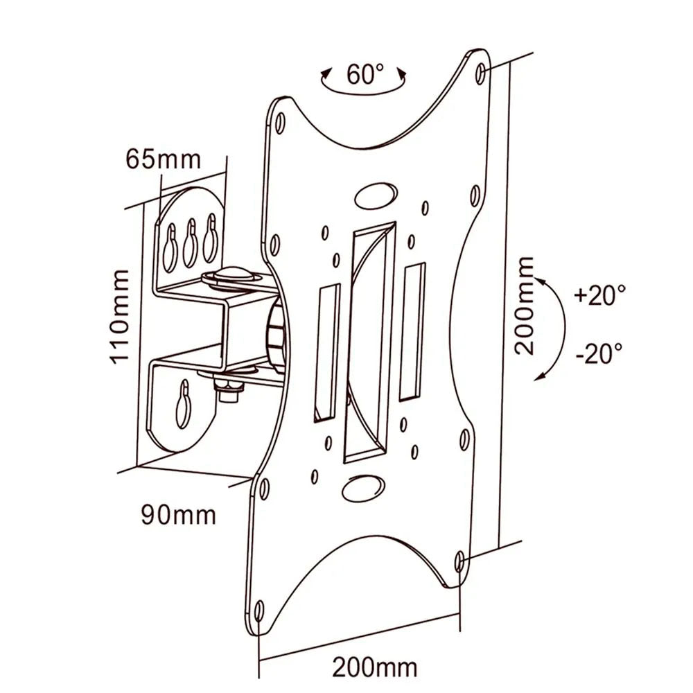 Suporte Para Tv Inclinável 23 A 42 Pols. Tomate - MT-501A
