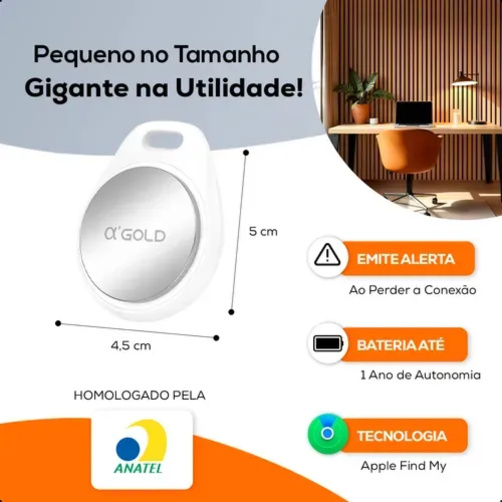 Tag Rastreador de Dispositivo aGold Pro P/ Apple - TCD-06A