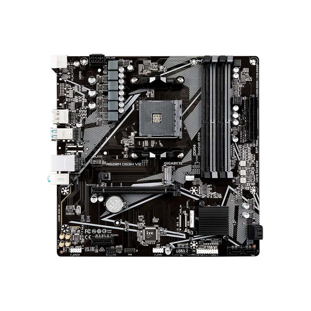 Placa Mae Gigabyte A520M DS3H V2 1.1 DDR4 Socket AM4 AMD Ryzen Displayport Hdmi Usb 3.2 - A520M DS3H V2 1.1