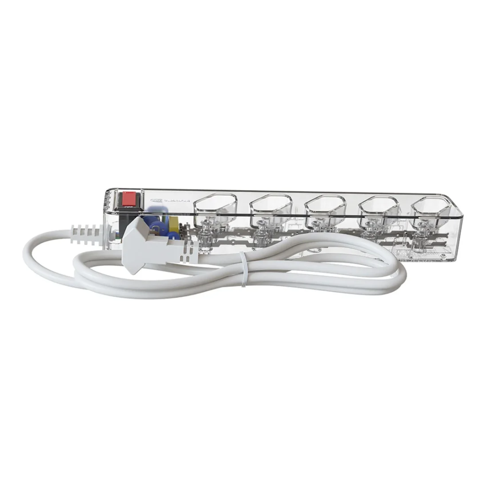 Filtro De Linha 5 Tomadas Clamper Bivolt C/ Proteção DPS 3P 1m Transparente - 84876