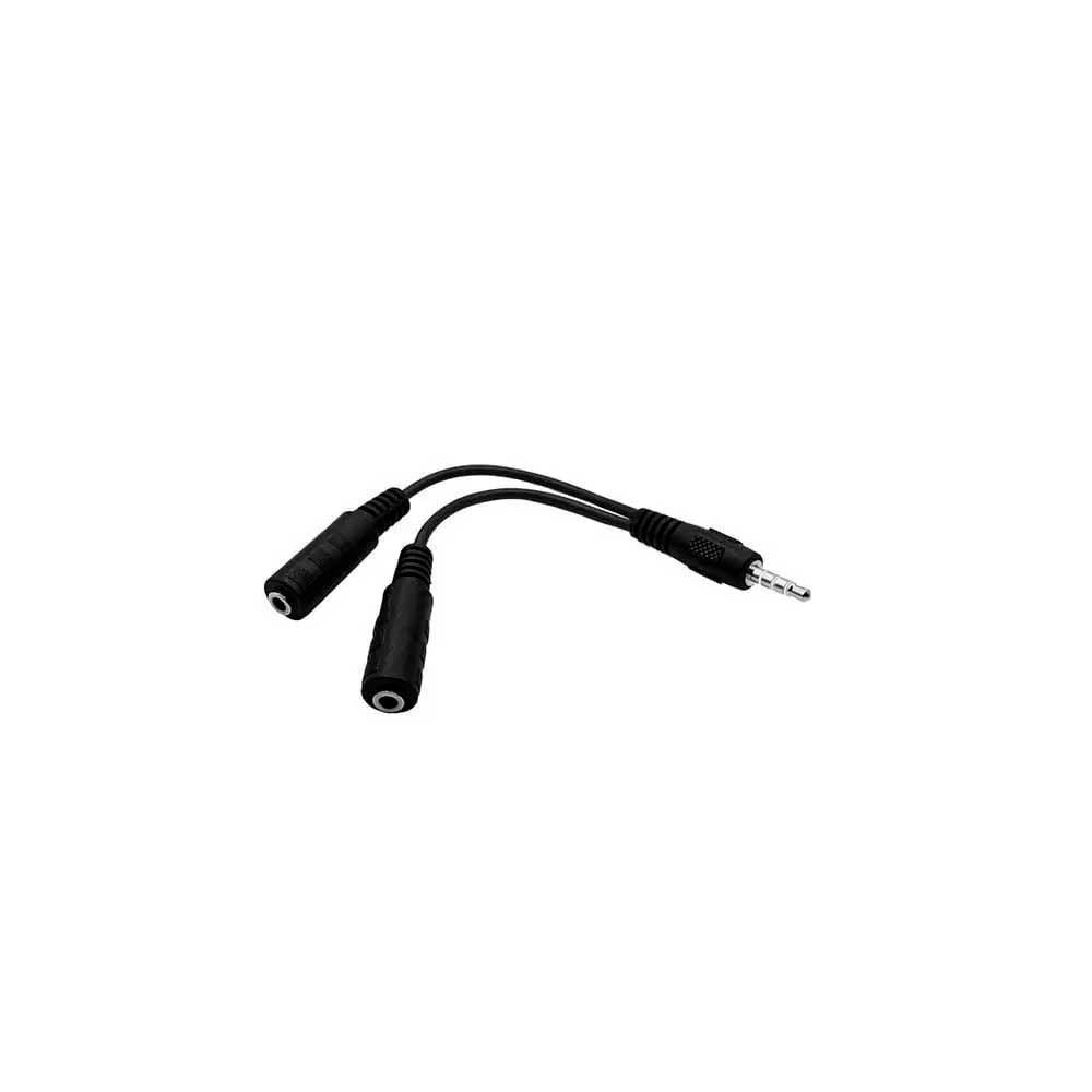 Adaptador de Som 2 P2 Fêmea para 1 P3 Macho Multilaser Preto - WI409