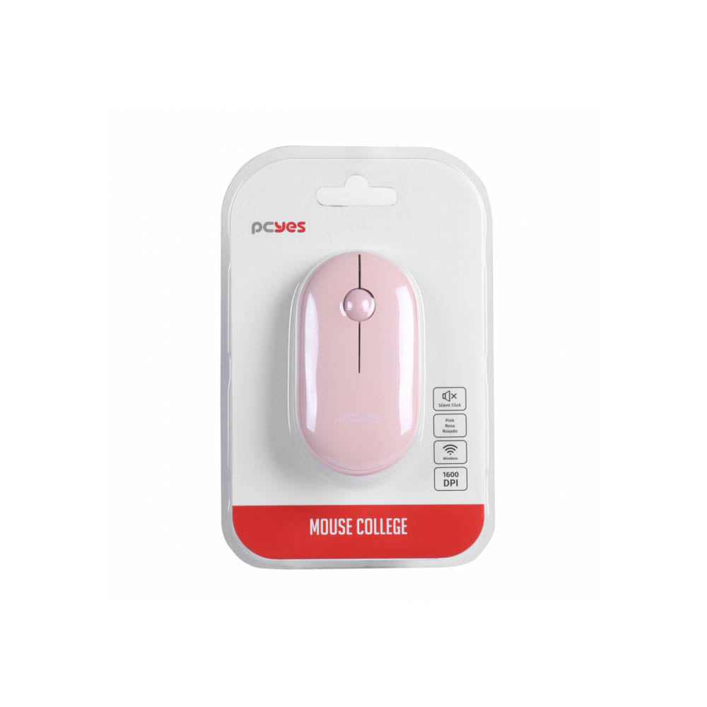 Mouse Sem Fio PCYes College Silent Click 1600Dpi Rosa - PMCWMDSCP