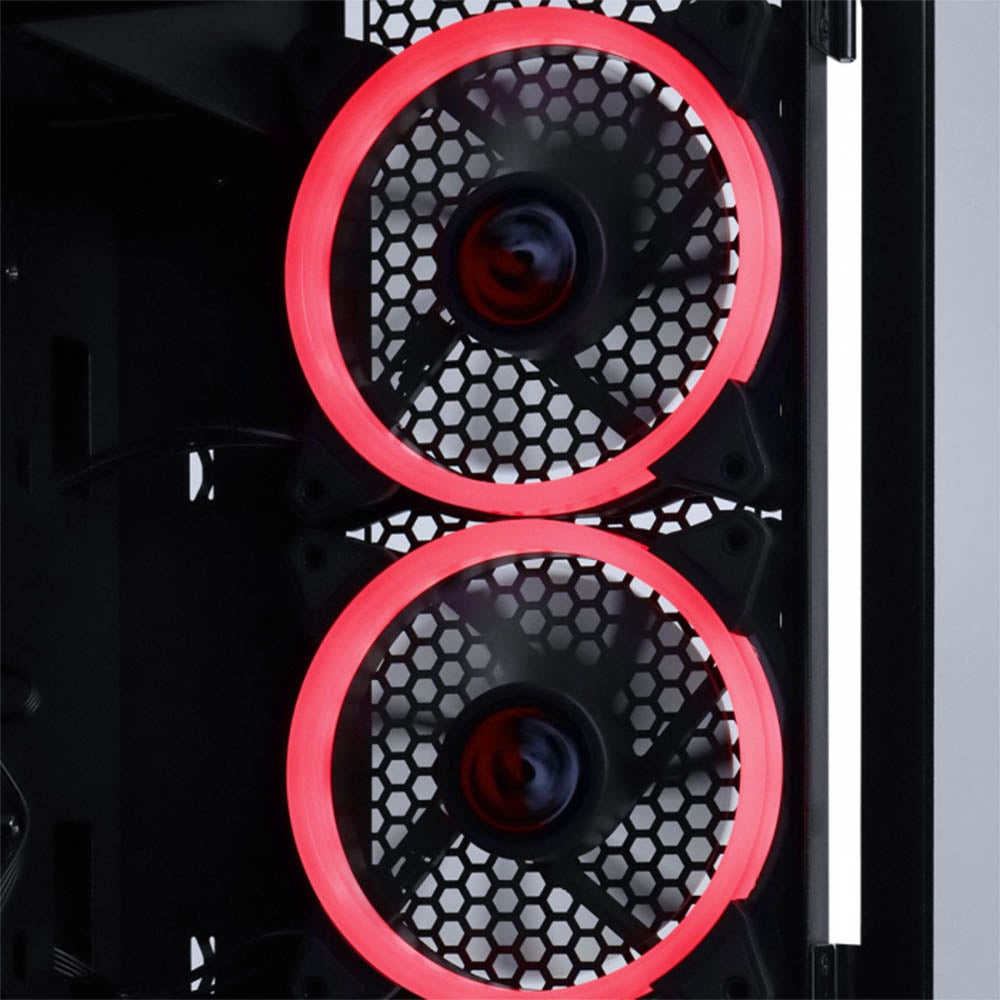 Gabinete Gamer PCYes Mid Tower Gravity Preto Com Lateral Invertida em Vidro Temperado C/ 2 Fans RGB - GRPTRGB1FV