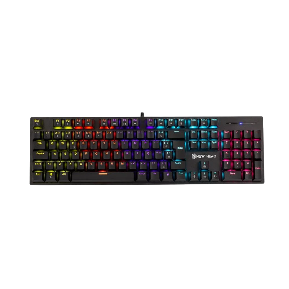 Teclado Mecanico Gamer New Hero Prisma Usb C/ Rgb Rainbow Switch Blue - 18723