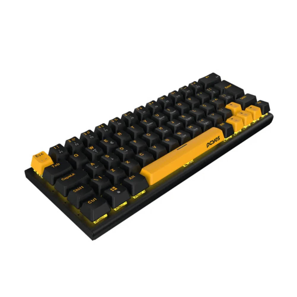 Teclado Gamer Mecanico PCYes 60% Usb A / Tipo C Switch Red Anti Ghost Kuromori Black Voyager Edition - KMVY60RD