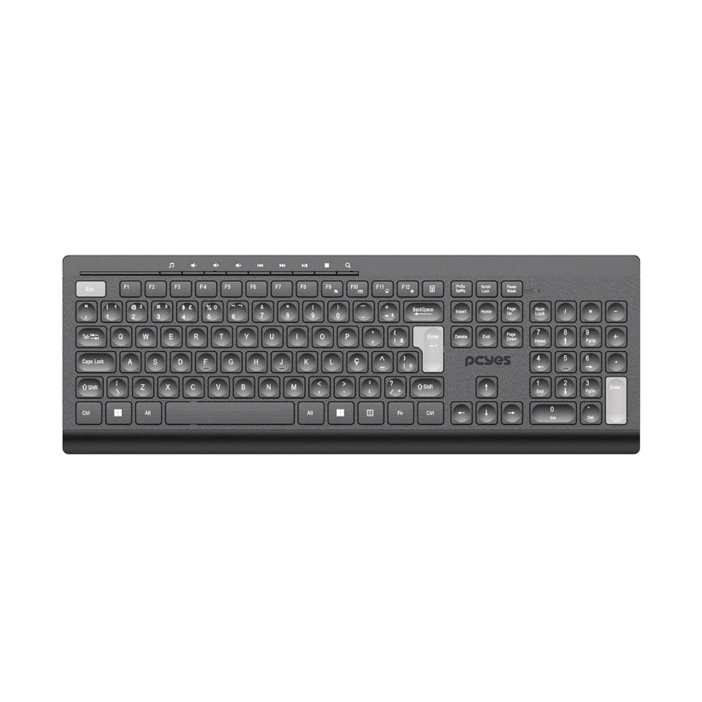 Teclado Sem Fio PCYes Soft Preto / Cinza - PTOSFWAB