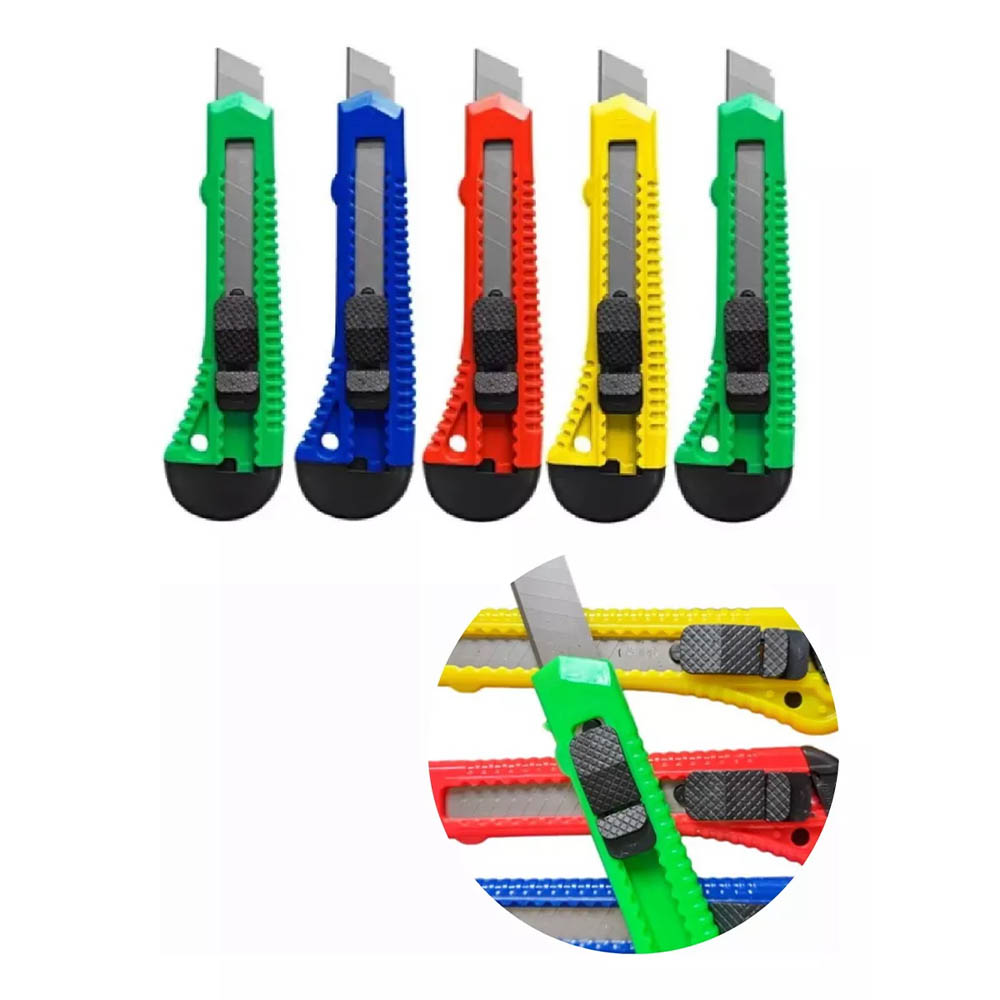 Estilete Simples Médio em Plastico - LXB-12PC