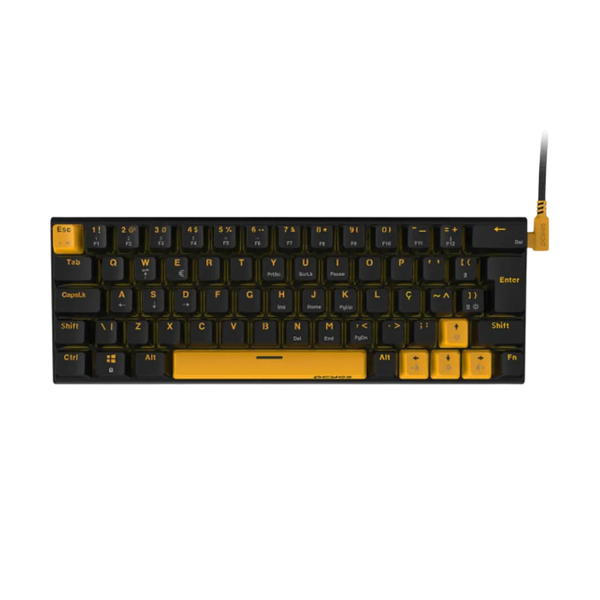 Teclado Gamer Mecanico PCYes 60% Usb A / Tipo C Switch Red Anti Ghost Kuromori Black Voyager Edition - KMVY60RD