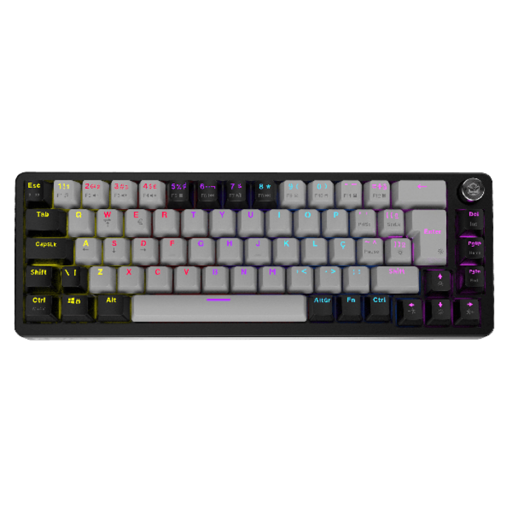 Teclado Gamer Mecanico PCYes Mecka Black Vulcan 65% Switch Red Led Rainbow - TPMKBVRD
