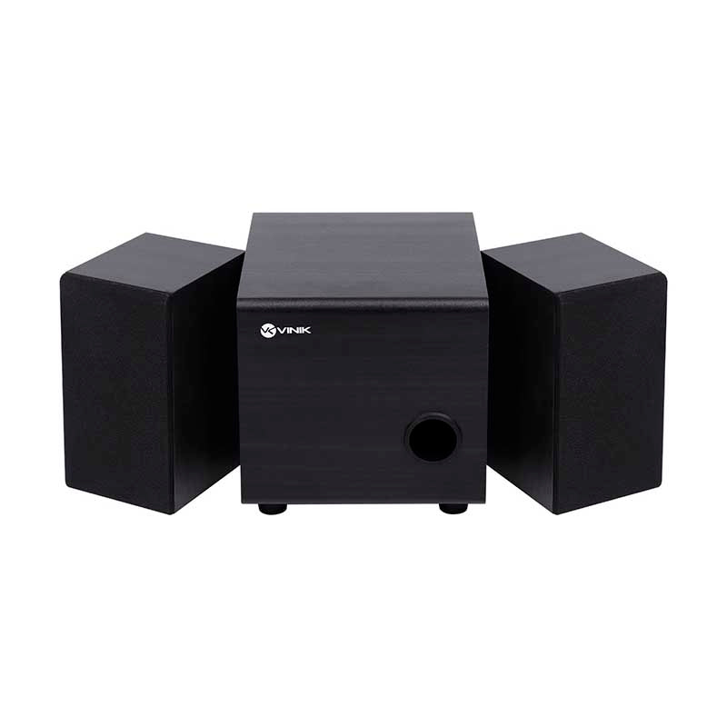 Caixa De Som 2.1 Vinik Satelite em Madeira C/ Subwoffer 16W USB P2 Preta - CXTU16W