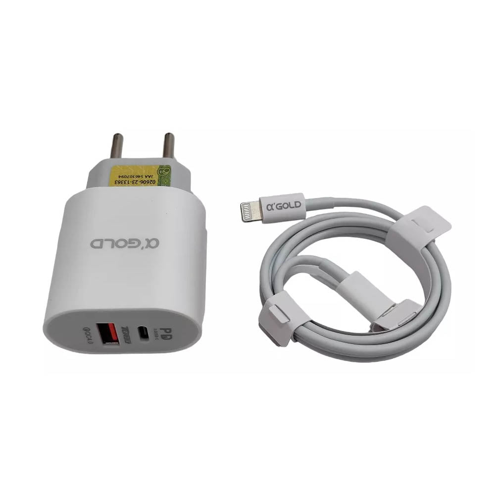 Carregador De Parede aGold Pro Usb Tipo C / IOS Turbo 40W 9.1A - CA40 / C-IOS