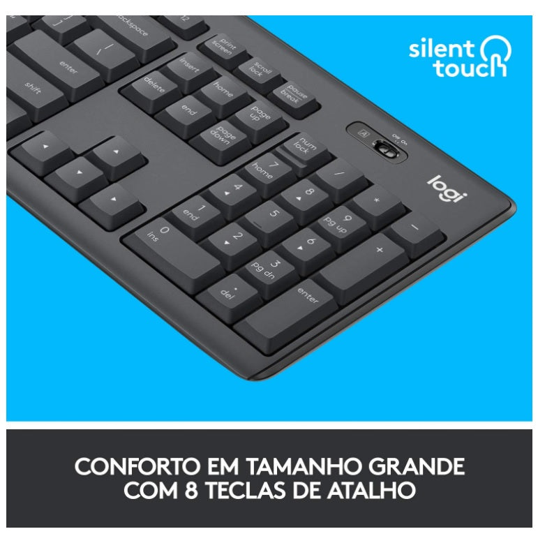 Kit Teclado E Mouse Sem Fio Logitech Mk295 Silent - 920-009793