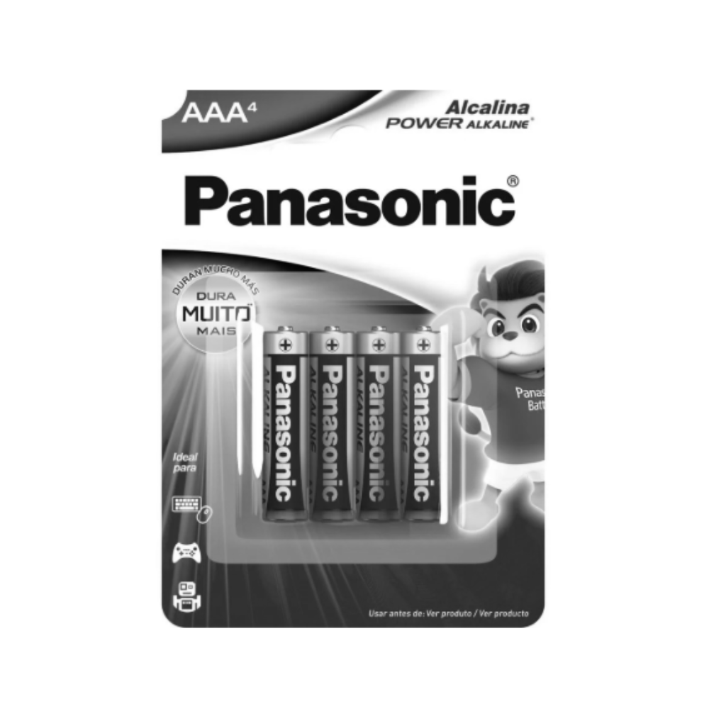 Pilha Alcalina AAA Palito Panasonic LR03 (C/ 4 Pilhas) - 31567