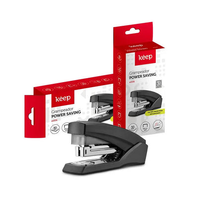 Grampeador One Touch 30 Folhas 26/6 24/6 Keep Preto - EI006
