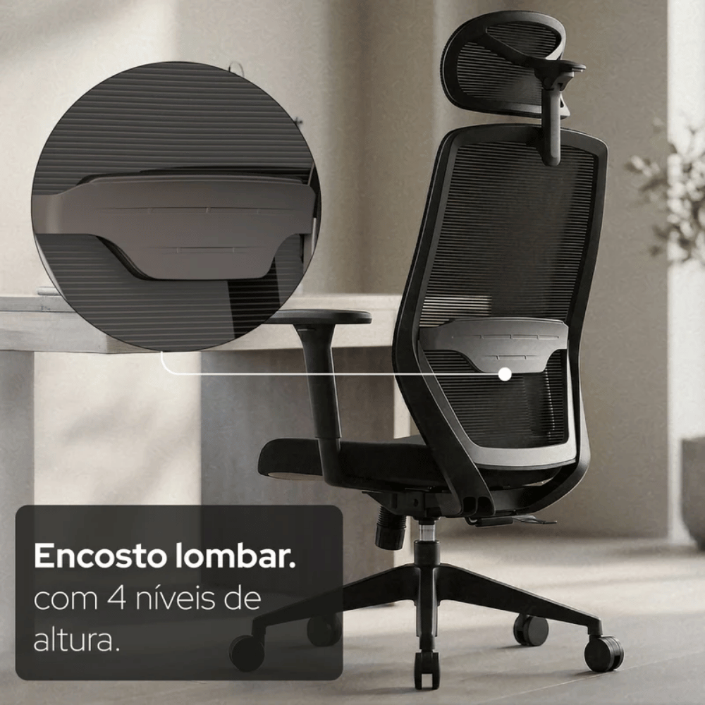 Cadeira Ergonômica Elements Serena – Preta